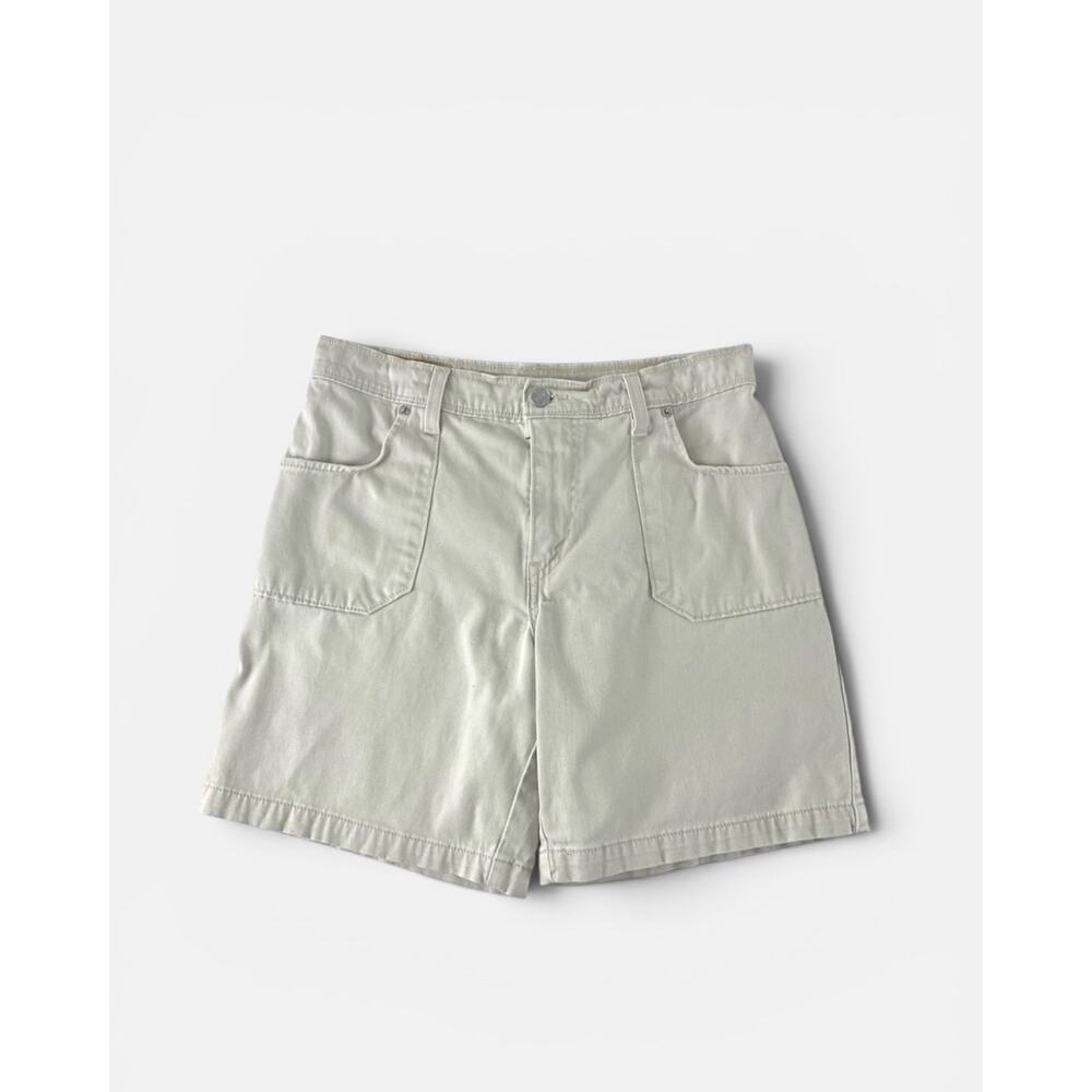 Vintage Levi's Women's Khaki Chino Utility Flap Pocket Cargo Shorts Sz 8